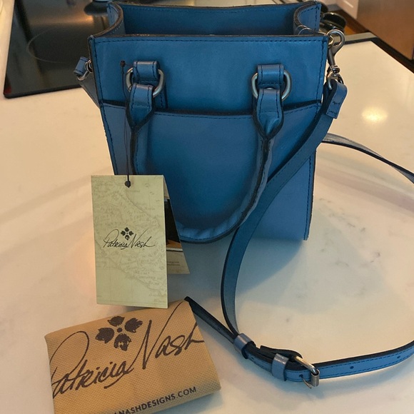 PATRICIA NASH Leather Bag Safflower Blue NWT - Picture 2 of 7